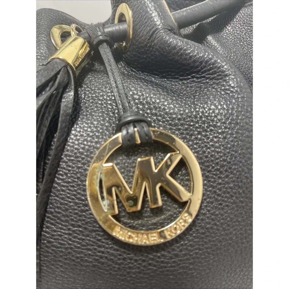 Michael Kors Cinch Black Pebbled Leather Hobo Bag